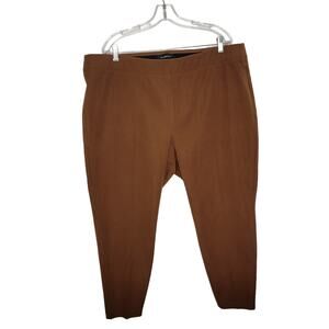 Talbots Woman Essex Pants Ankle Brown Elastic Waist Plus Size Women 22WP